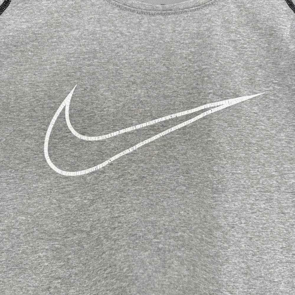 Nike Pro Fitted Training Long Sleeve Top Gray Kids L Large Activewear See Photos